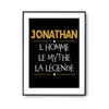 Affiche Jonathan prénom mythe légende Jaune - Planetee