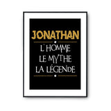 Affiche Jonathan prénom mythe légende Jaune - Planetee