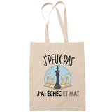 Sac Tote Bag J'peux pas Echec et mat beige - Planetee