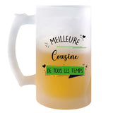 Chope de bière Meilleure Cousine de tous les temps - Planetee