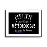 Affiche Météorologue Homme Meilleur de France Métier - Planetee