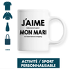Mug J'aime mon Mari Activité / Sport Personnalisable - Planetee