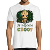 T-shirt homme Je s'appelle Groot blanc - Planetee