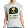 T-shirt femme Je s'appelle Groot blanc - Planetee
