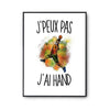 Affiche Hand j'peux pas Blanc Premium - Planetee