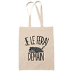 Sac Tote Bag panthère noire je le ferai demain beige - Planetee