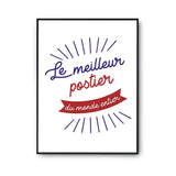 Affiche Postier Homme Meilleur du Monde entier Métier - Planetee