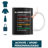 Mug Journée Parfaite Activité / Sport Personnalisable - Planetee