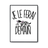 Affiche zèbre Je le ferai demain - Planetee