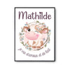 Affiche Mathilde Amour et Biberon de Lait Vache - Planetee