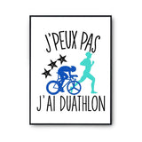 Affiche Duathlon j'peux pas Blanc Premium - Planetee