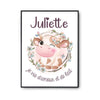 Affiche Juliette Amour et Biberon de Lait Vache - Planetee