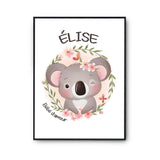 Affiche Élise Bébé d'amour Koala - Planetee