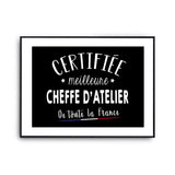 Affiche Cheffe d'atelier Femme Métier Meilleure de France - Planetee