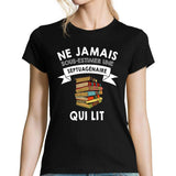 T-shirt femme lit lire septuagénaire - Planetee