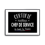 Affiche Chef de service Homme Meilleur de France Métier - Planetee