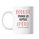 Mug Etudier Les Reptiles C'est ma Routine Blanc - Planetee