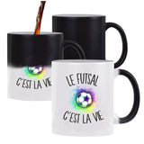 Mug magique Futsal c'est la vie Footballeur | Tasse changement de couleur - Planetee