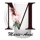 Chope de bière Marie-Annick Lettre Fleur - Planetee