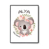 Affiche Alya Bébé d'amour Koala - Planetee