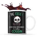 Mug noir Pas Touche Panda Cousin - Planetee
