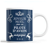 Tasse Noël Pilote d'avion homme Bleu - Planetee