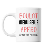 Mug Menuiserie C'est ma Routine Blanc - Planetee