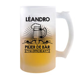 Chope de bière Léandro Prénom Pilier de Bar - Planetee