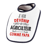 Bavoir bébé garçon Je veux devenir Agriculteur comme Papa - Planetee