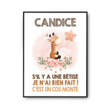 Affiche Candice Cou Monté Girafe - Planetee