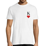 T-shirt Couple | King - Queen | Petit format Blanc - Planetee