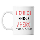 Mug Hélico C'est ma Routine Blanc - Planetee