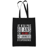 Sac Tote Bag 60 ans Expérience Noir - Planetee