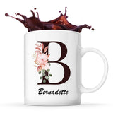 Mug Blanc Bernadette Lettre Fleur - Planetee