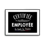 Affiche Employée de maison Femme Métier Meilleure de France - Planetee