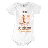 Body bébé Lou Cou Monté Girafe - Planetee