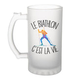 Chope de bière Biathlon c'est la vie Athlète - Planetee