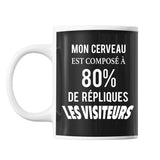 Mug Mon Cerveau est composé à 80% de répliques Les Visiteurs - Planetee