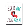 Affiche Assistante maternelle j'peux pas Blanc Premium - Planetee