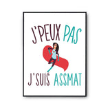 Affiche Assistante maternelle j'peux pas Blanc Premium - Planetee