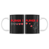 Mug Couples couple Player 1 - Player 2 casque | Tasses Duo Amour - Planetee