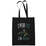 Sac Tote Bag Violon Femme Je peux pas Noir - Planetee