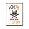 Affiche Collection couteaux j'peux pas Blanc Premium - Planetee