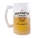 Chope de Bière Propriété du Meilleur Maçon - Planetee