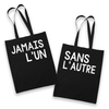 Sac Tote Bag Couple Jamais l'un sans l'autre - Planetee