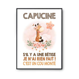 Affiche Capucine Cou Monté Girafe - Planetee