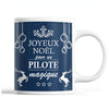 Tasse Noël Pilote homme Bleu - Planetee