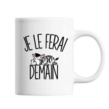 Mug Zèbre Je le ferai demain - Planetee