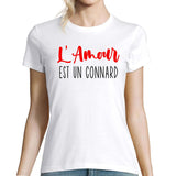 T-shirt Femme L'Amour est un connard - Planetee