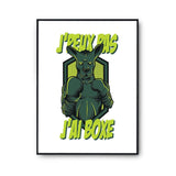 Affiche boxe kangourou j'peux pas Blanc Premium - Planetee